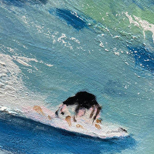 WAVE RIDERS: Ocean Painting of Surfers in Motion