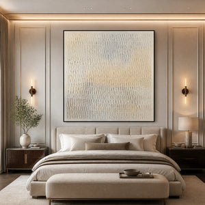 WHISPERED PLASTER: White Textured Minimalist Abstract