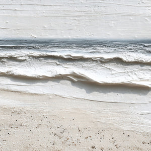 WHISPERING TIDE: Textured Wabi Sabi Beach Scene Painting