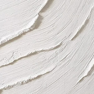 WHISPERING WAVES: Textured White Minimalist Wabi Sabi Abstract Painting