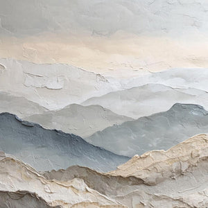 WHISPERING RIDGES: Textured Wabi Sabi Mountain Landscape Painting