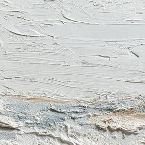WHISPERING TIDES: Heavily Textured Wabi Sabi Seascape Painting
