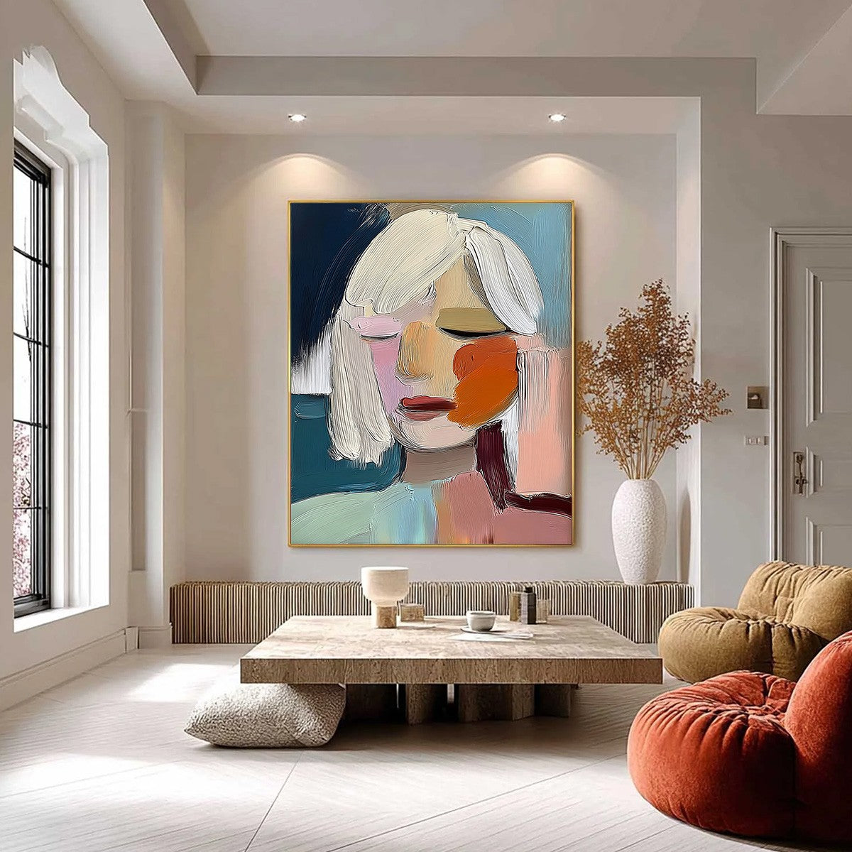 WHISPERS: Expressive Abstract Portrait Impasto Painting