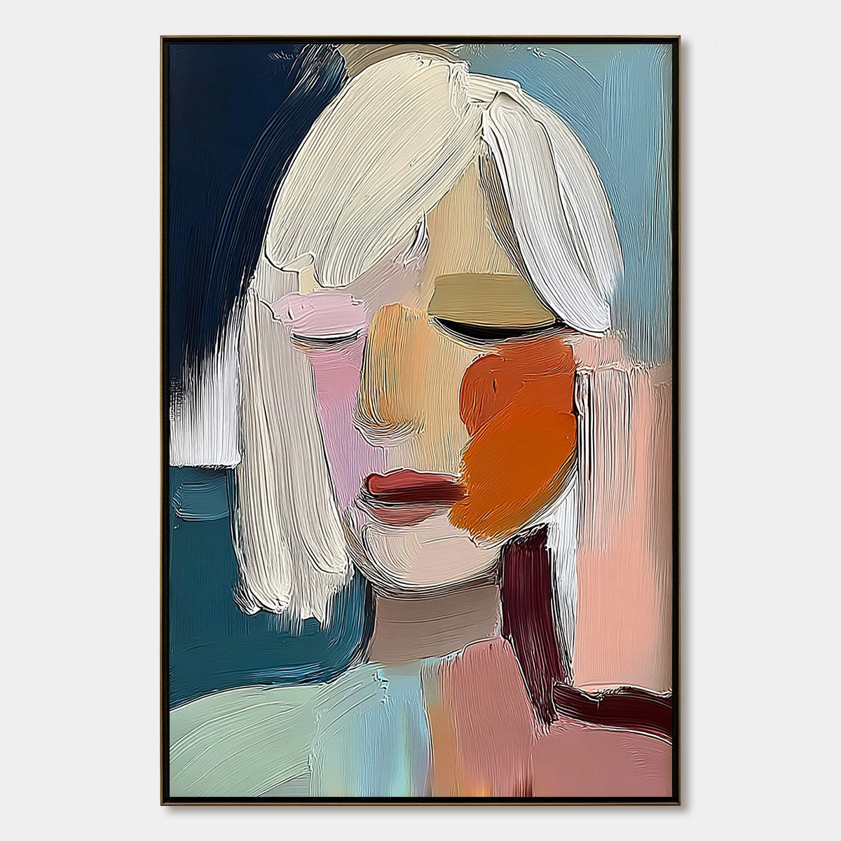 WHISPERS: Expressive Abstract Portrait Impasto Painting