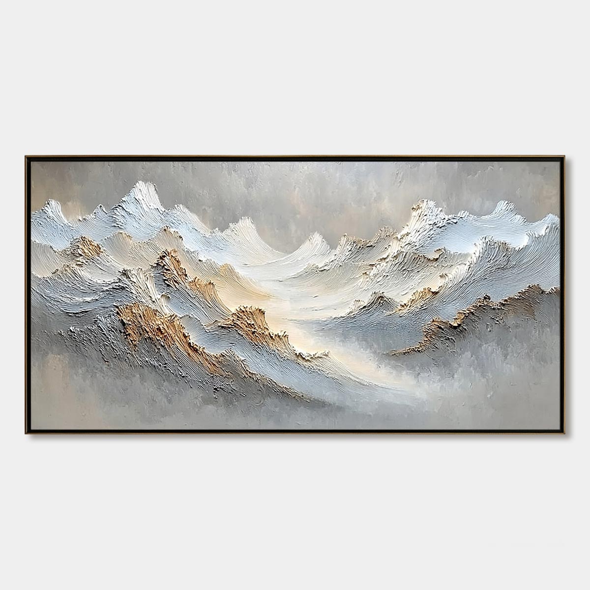 WHISPERS OF THE PEAK: Large Textured Wabi Sabi Abstract Mountain Painting