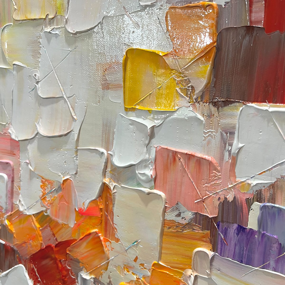 WHISPERS OF LIGHT: Textured Abstract Oil Painting