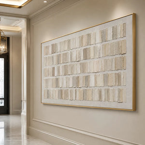 WHITE CURRENT: White Horizontal Texture Wall Art