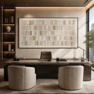 WHITE CURRENT: White Horizontal Texture Wall Art