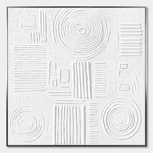 WHITE TEXTURE: Minimalist Textured Abstract Oil Painting