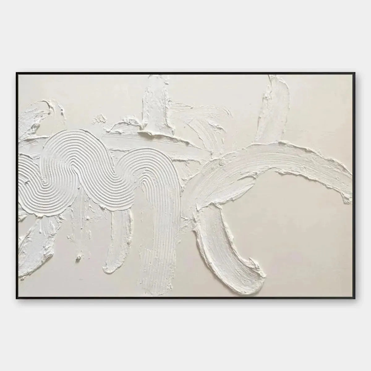 White textured abstract painting by Liam O'Connell with textured strokes. Modern art for any room.