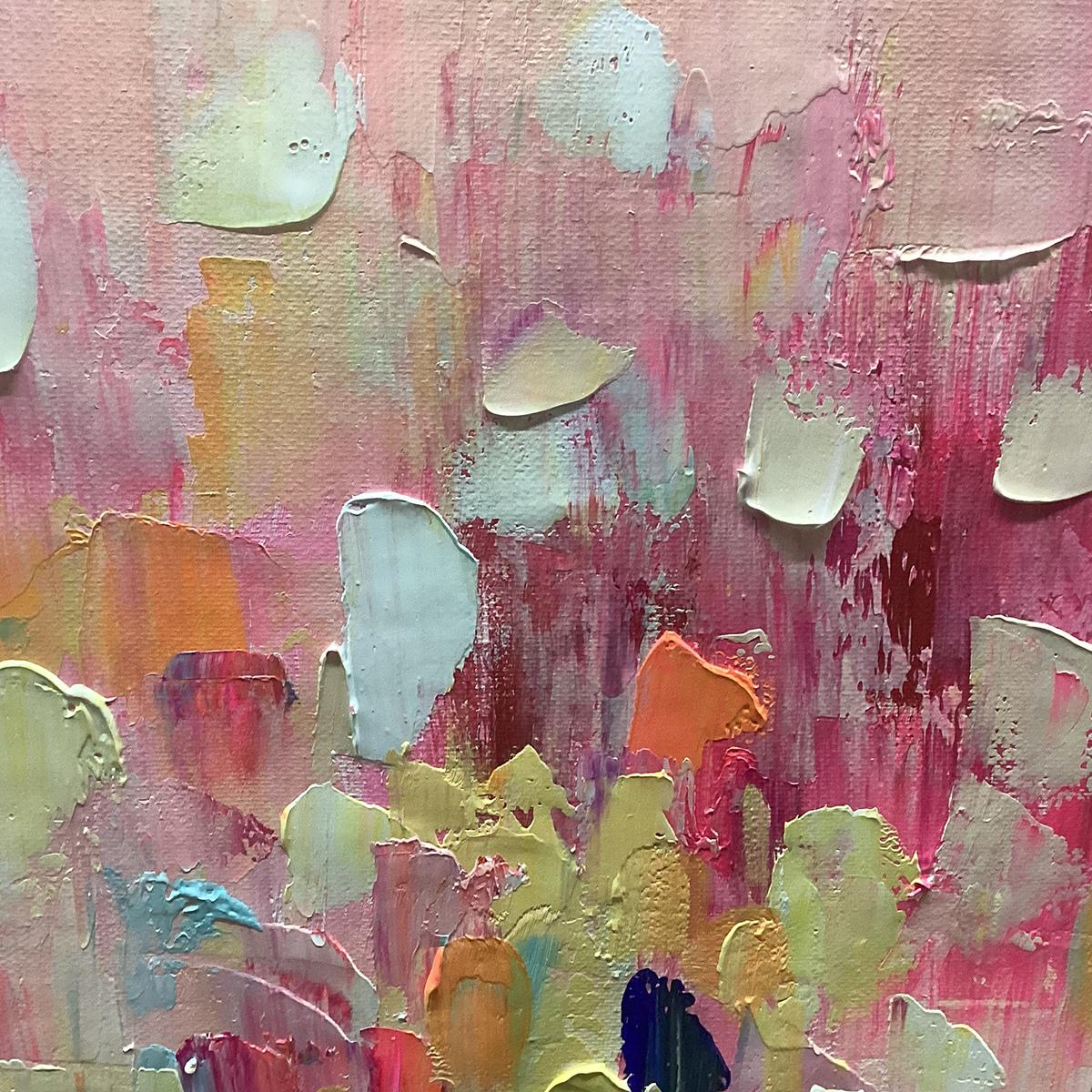 WILD BLOOM: Textured Abstract Colorful Floral Landscape Oil Painting