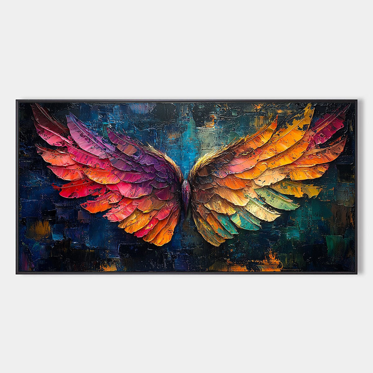 Wings of Ascension: Original Textured Abstract Oil Painting - Angel Wings Wall Art