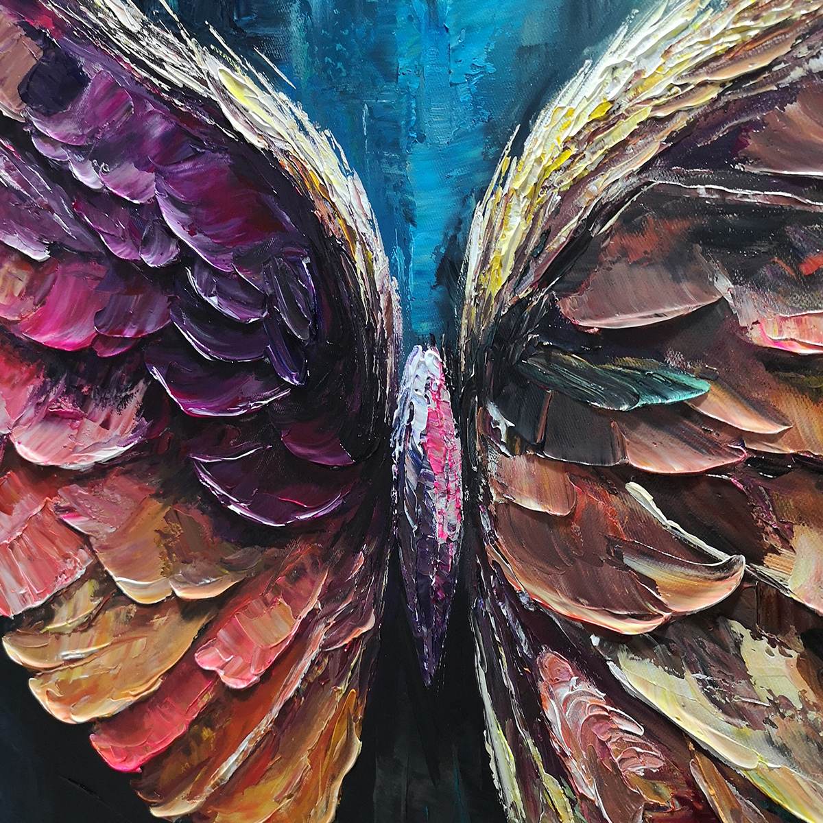 WINGS OF ASCENSION: Textured Abstract Oil Painting