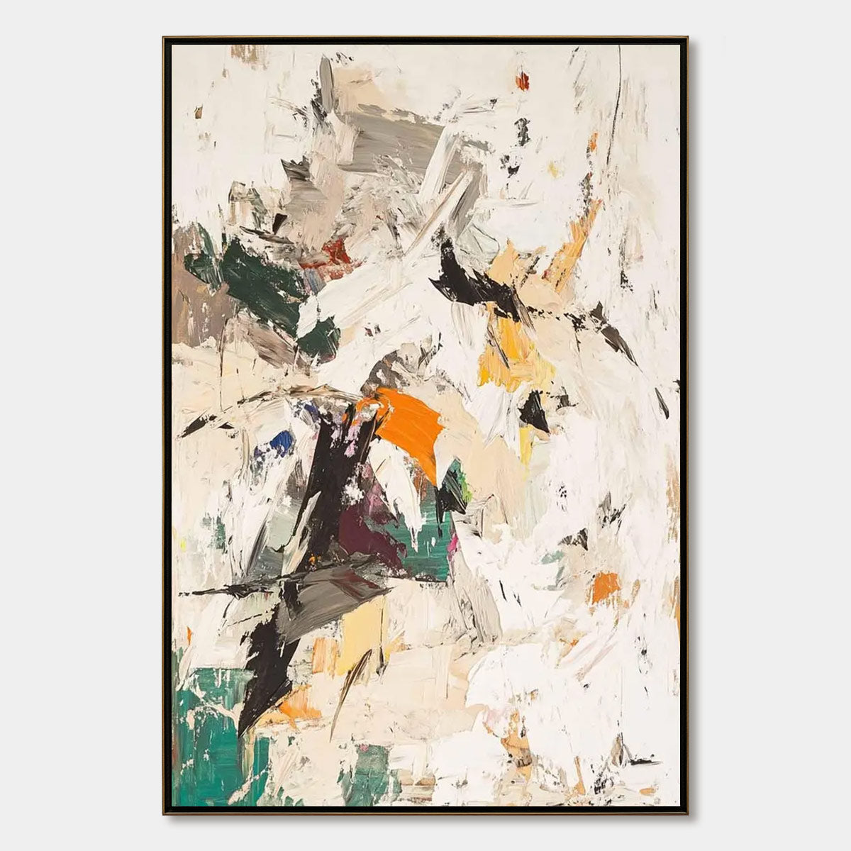 WINTER'S KISS Textured Abstract Impasto Oil Painting