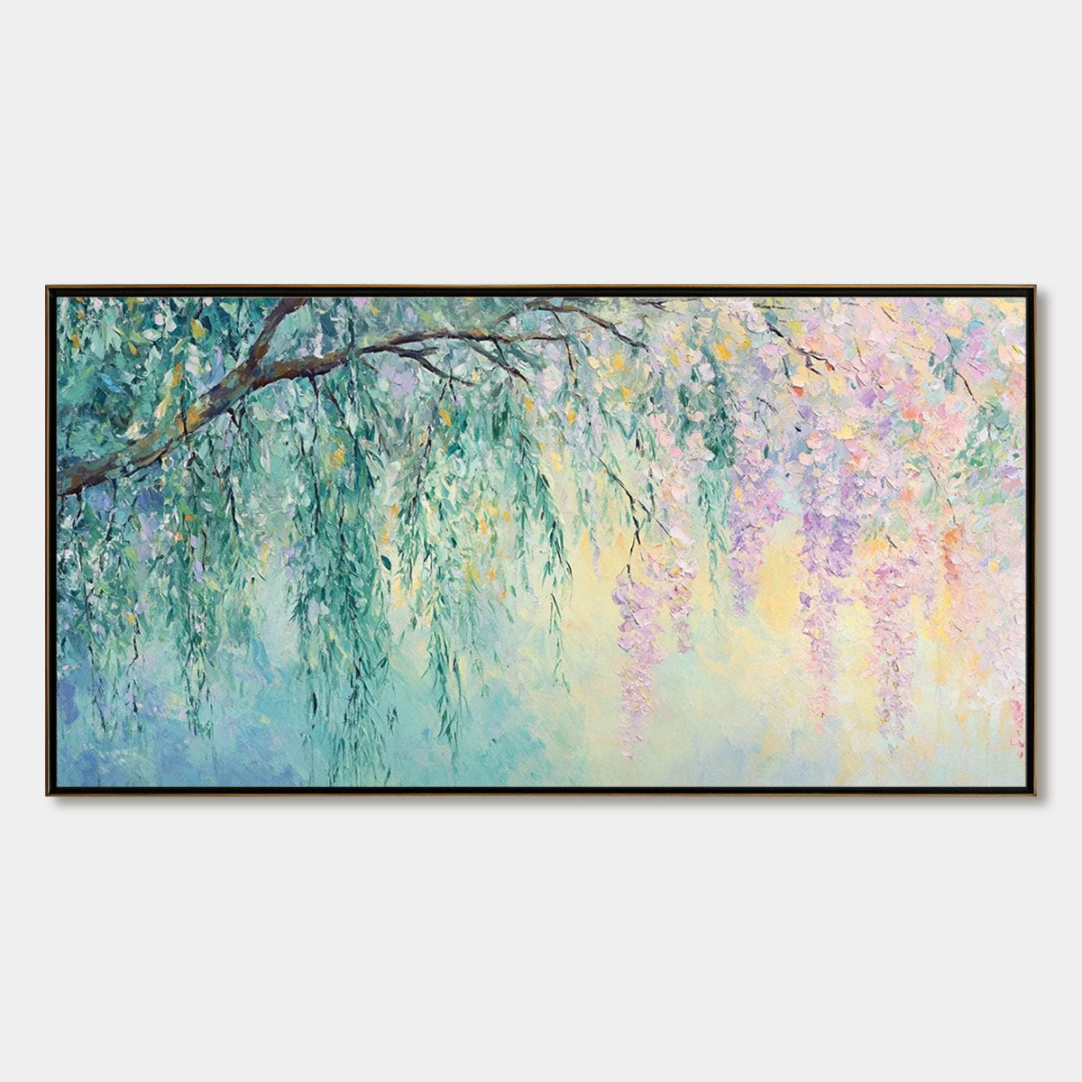 WISTERIA WHISPER: Impressionist Pastel Floral Painting