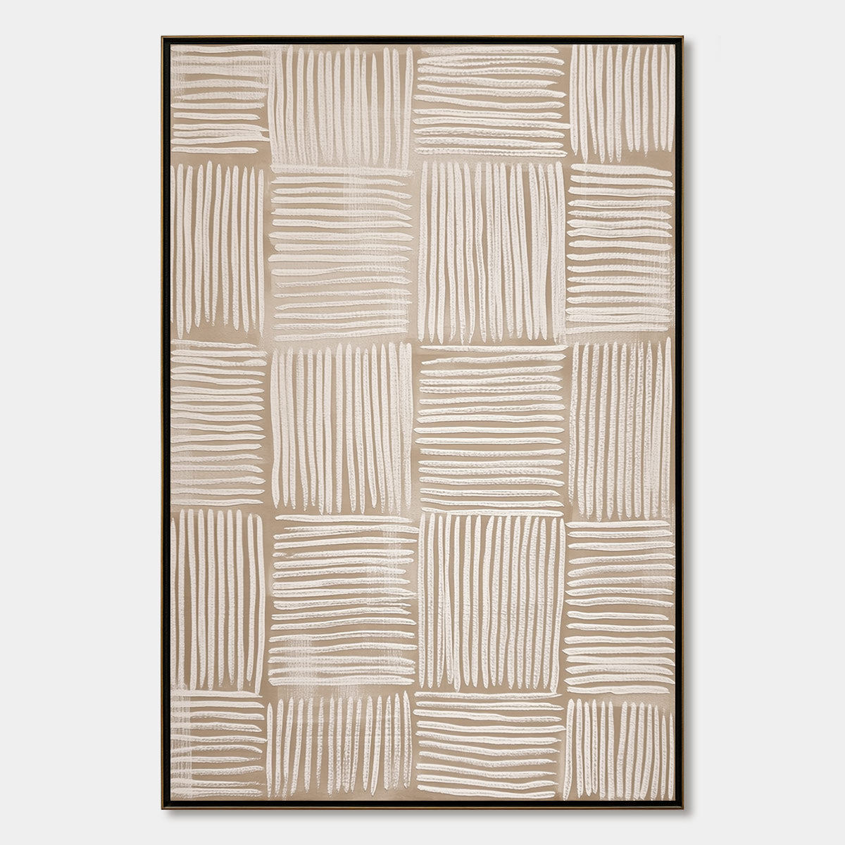 WOVEN CALM: Textured Minimalist Wabi-Sabi Abstract Painting