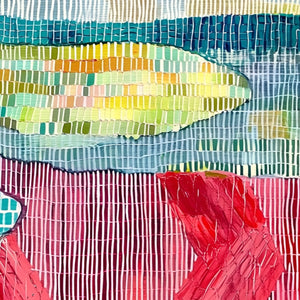 WOVEN HORIZON: Vibrant Textured Abstract Landscape Painting