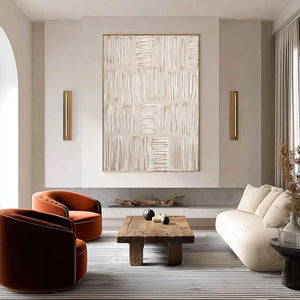 WOVEN PATHS: Textured Wabi Sabi Abstract Painting in Neutral Tones