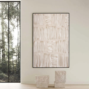 WOVEN PATHS: Textured Wabi Sabi Abstract Painting in Neutral Tones