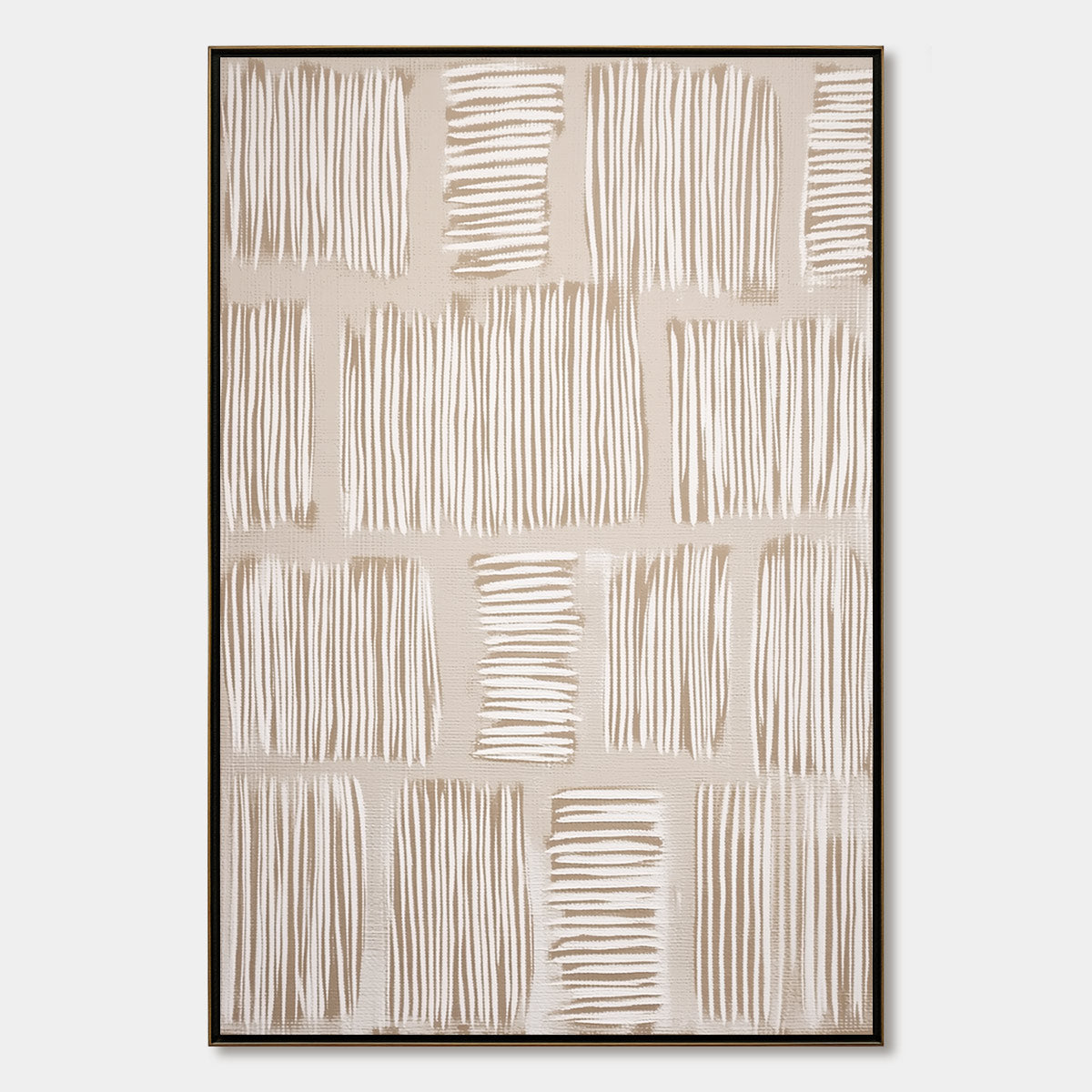 WOVEN PATHS: Textured Wabi Sabi Abstract Painting in Neutral Tones