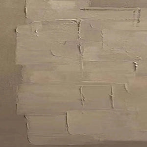 Javier Ramirez's Textured Taupe Abstract painting: minimalist, modern art with a textured surface and neutral taupe tones.