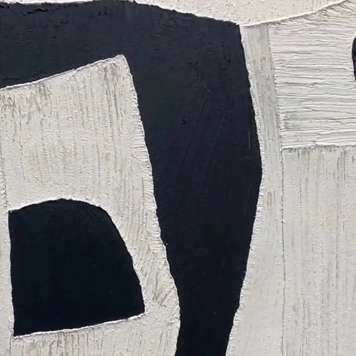 Black and white minimalist abstract painting by Javier Ramirez, textured artwork, modern art for home decor, premium canvas.