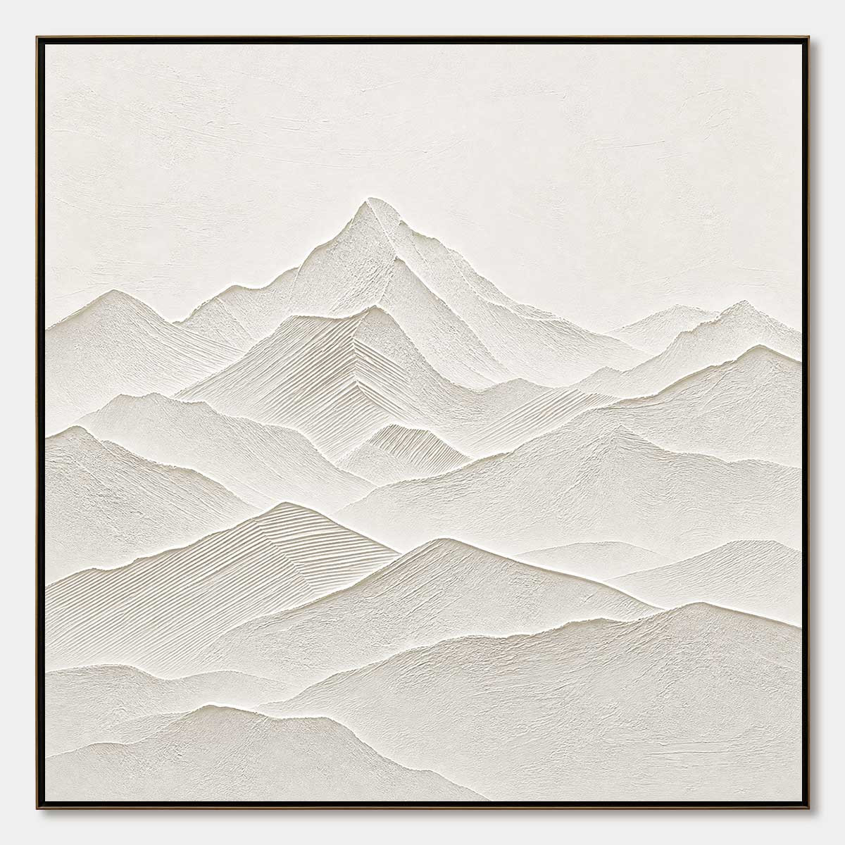 ZENITH: Textured Minimalist Mountainscape in Wabi Sabi Style