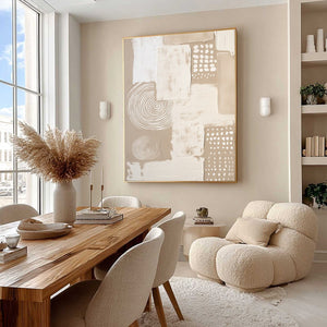 ZENITH: Textured Wabi-Sabi Abstract Painting in Neutral Tones