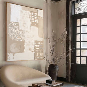 ZENITH: Textured Wabi-Sabi Abstract Painting in Neutral Tones