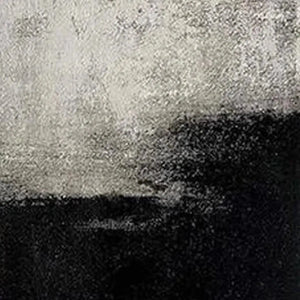 Black and white textured abstract diptych by Liam O'Connell. Modern wall art with contrasting textures for interior decor.