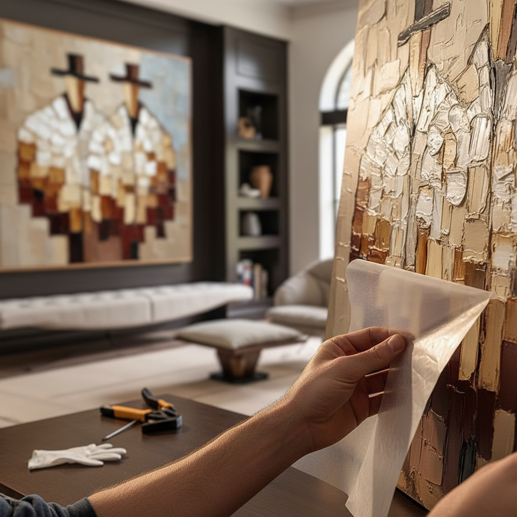 Safe Unpacking: Handling Fresh Oil Art Upon Delivery