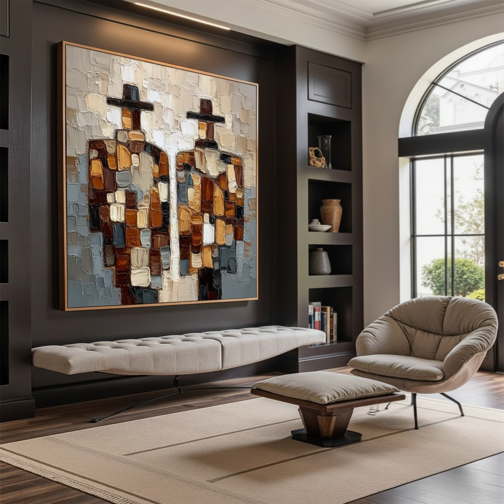 Balancing Dark Oil Palettes in Low-Light Interior SpacesBase