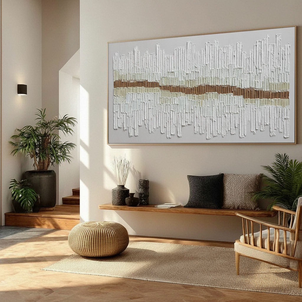 Balancing Bold Acrylic Textures in Neutral Living Rooms
