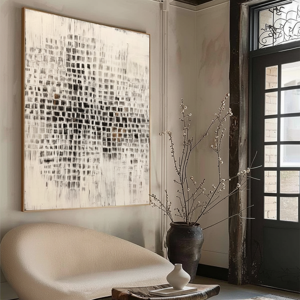 Integrating Acrylic Art with Living Room Furniture Heights