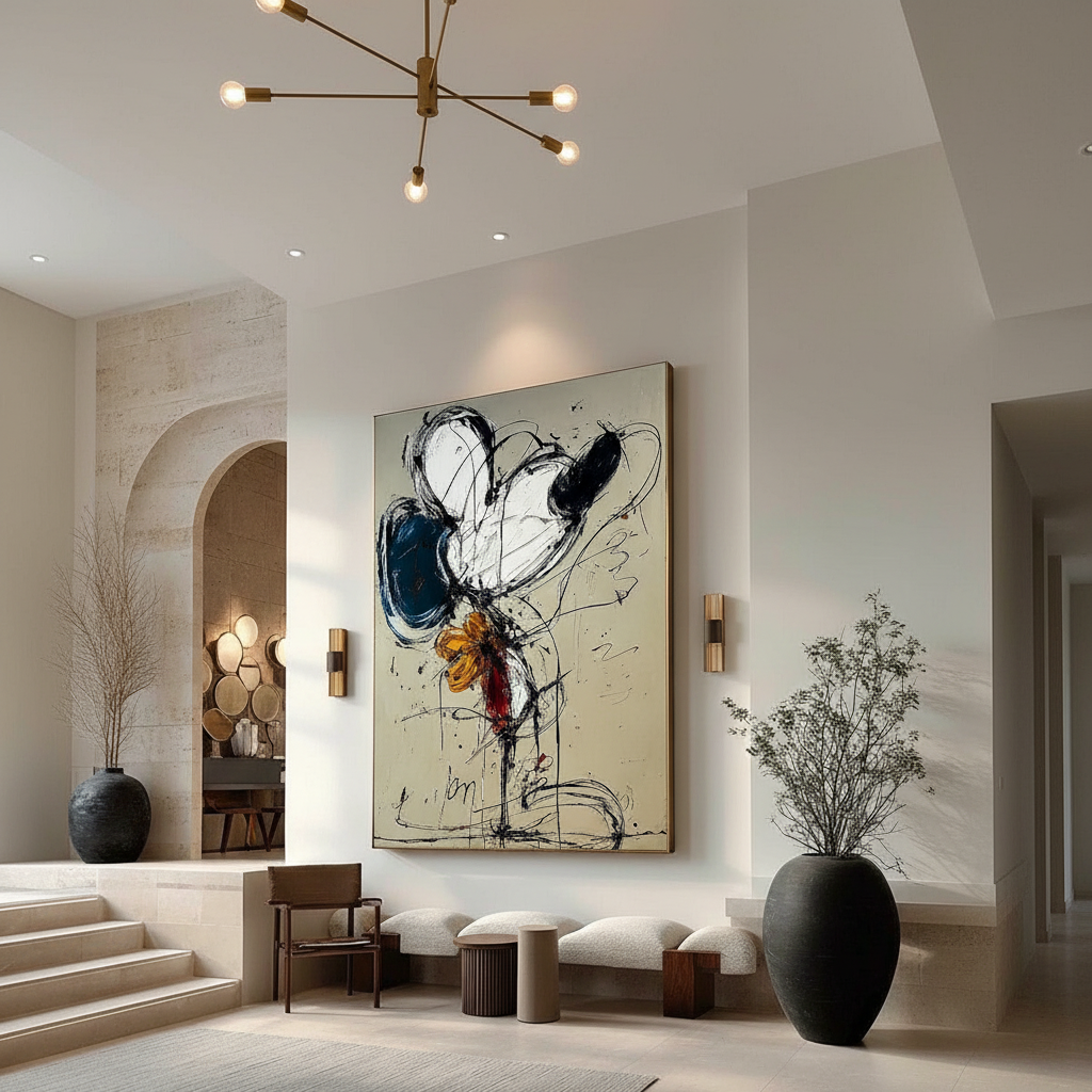 Double-Height Entrances: Balancing Large Art with Foyer Volume