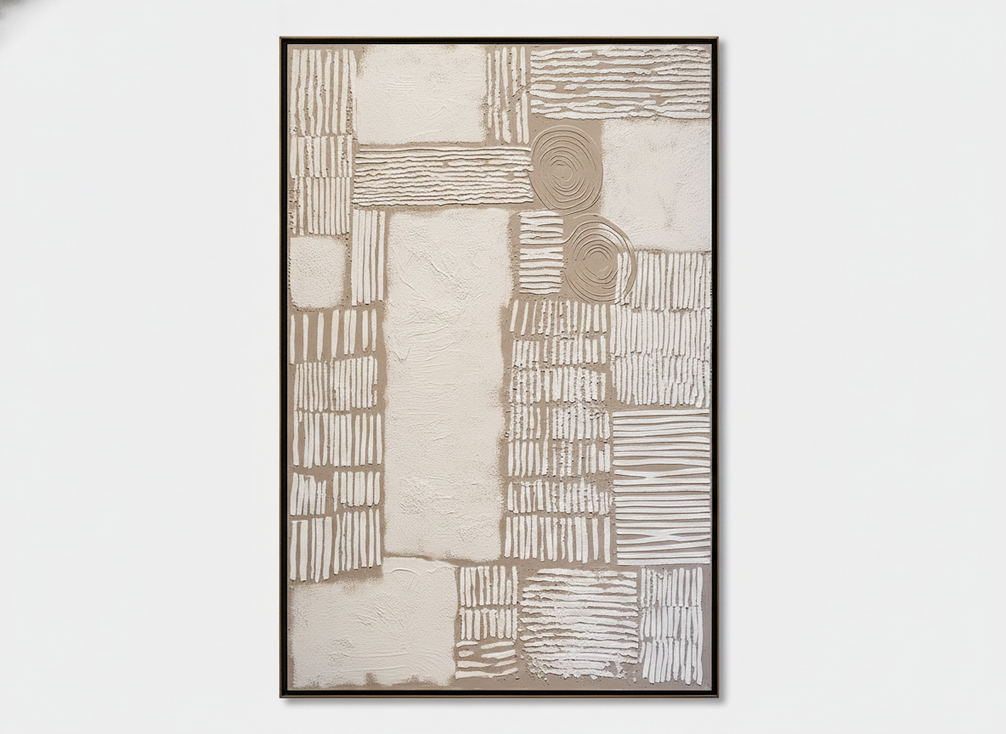 Complete finished abstract painting displayed straight on as a full-view proof for online approval