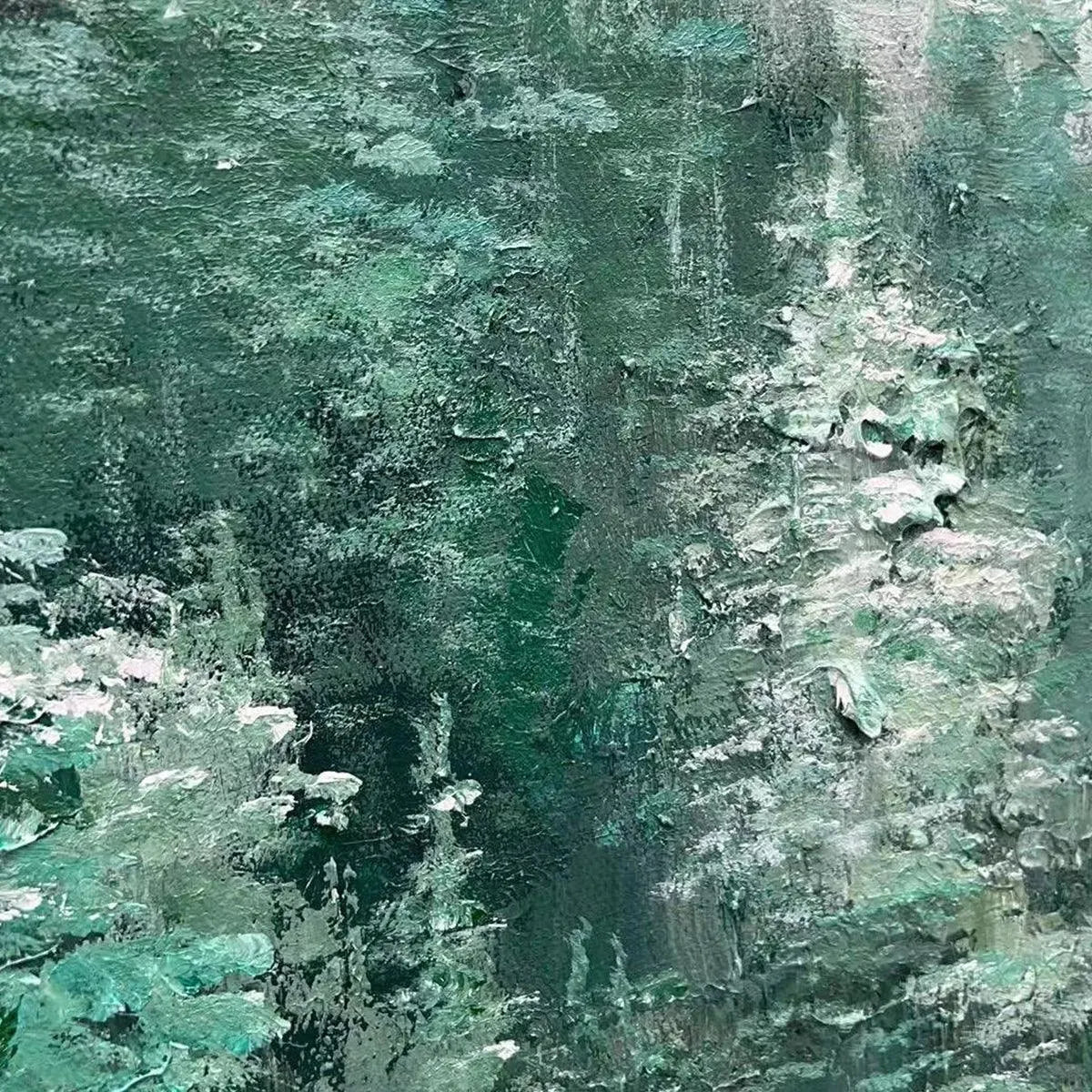 Valley of the Evergreens: Panoramic Evergreen Forest Landscape Oil
