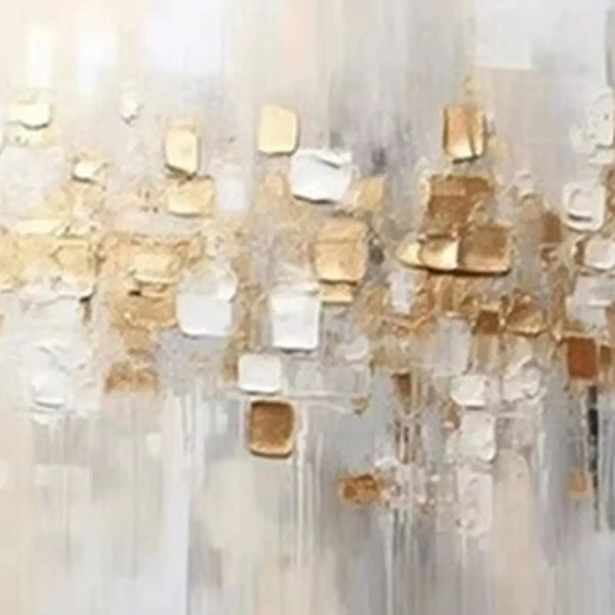 GOLDEN ABSTRACT: Textured Gold and White Abstract Painting