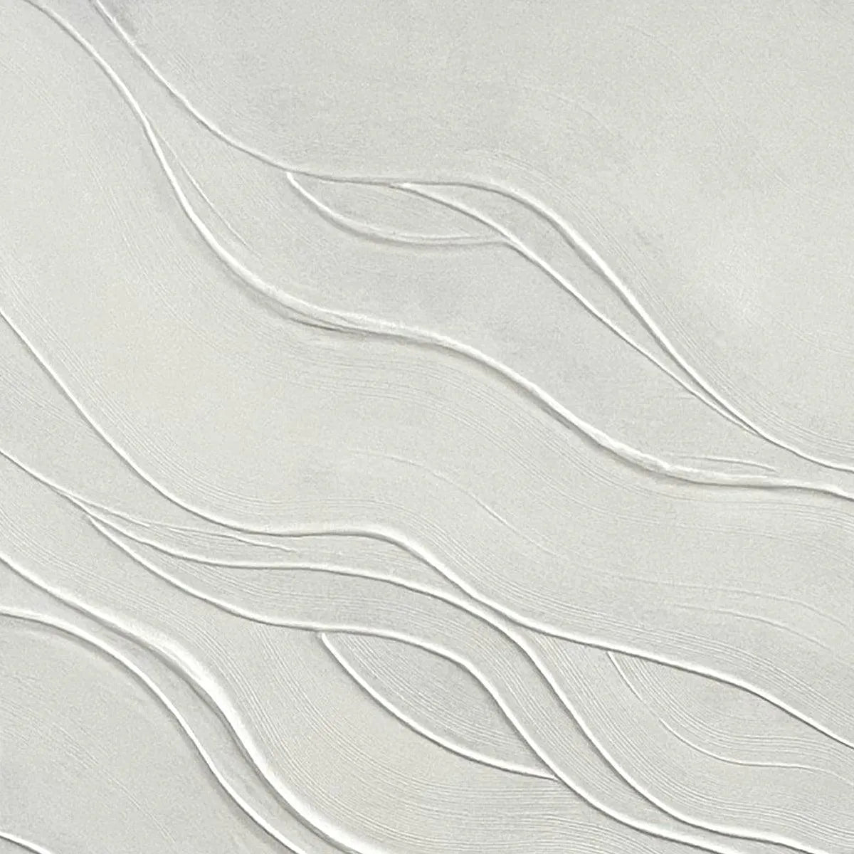 SERENE RIPPLES: Abstract Minimalist Textured White Painting for Living Room