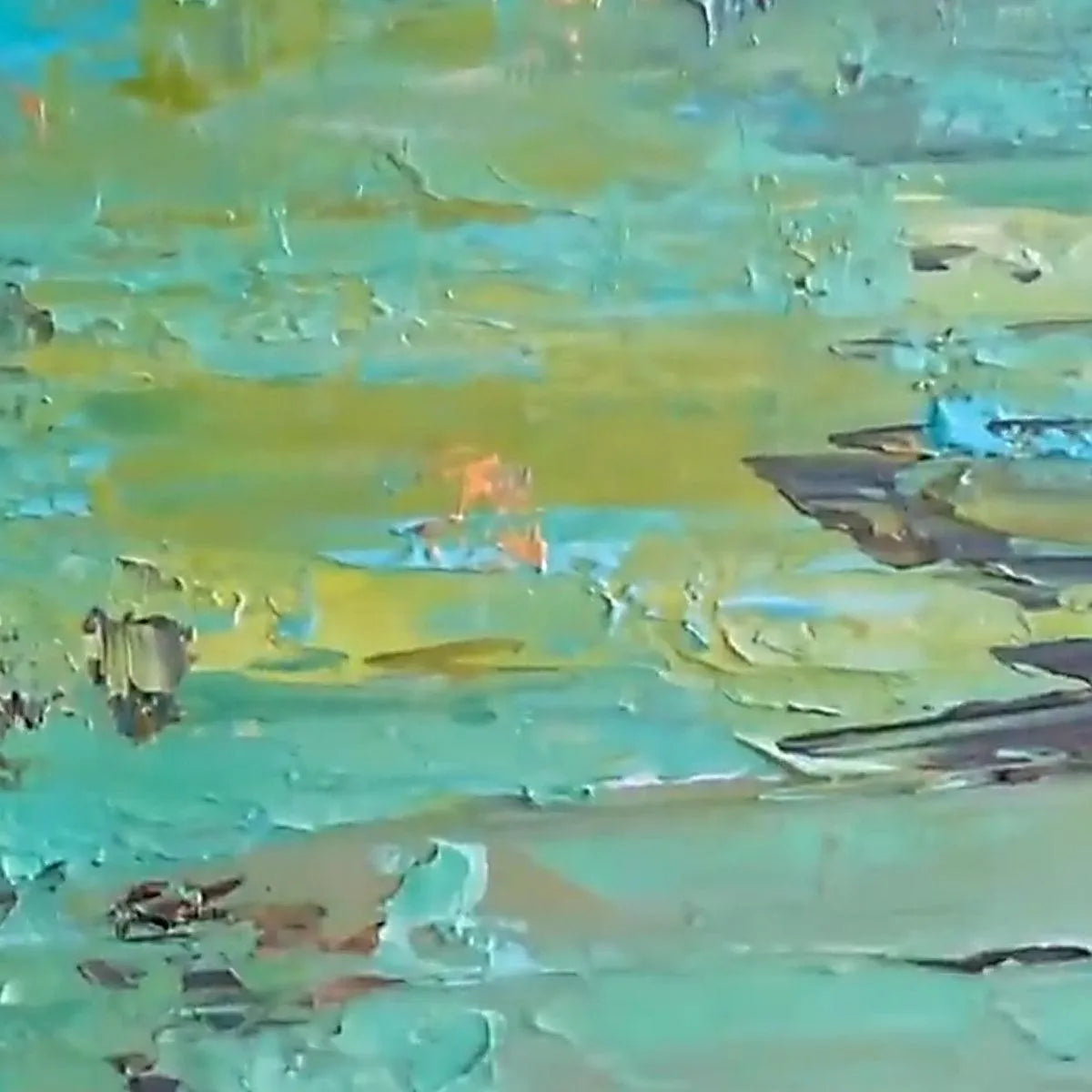 GOLDEN TIDE: Textured Abstract Painting in Teal and Gold