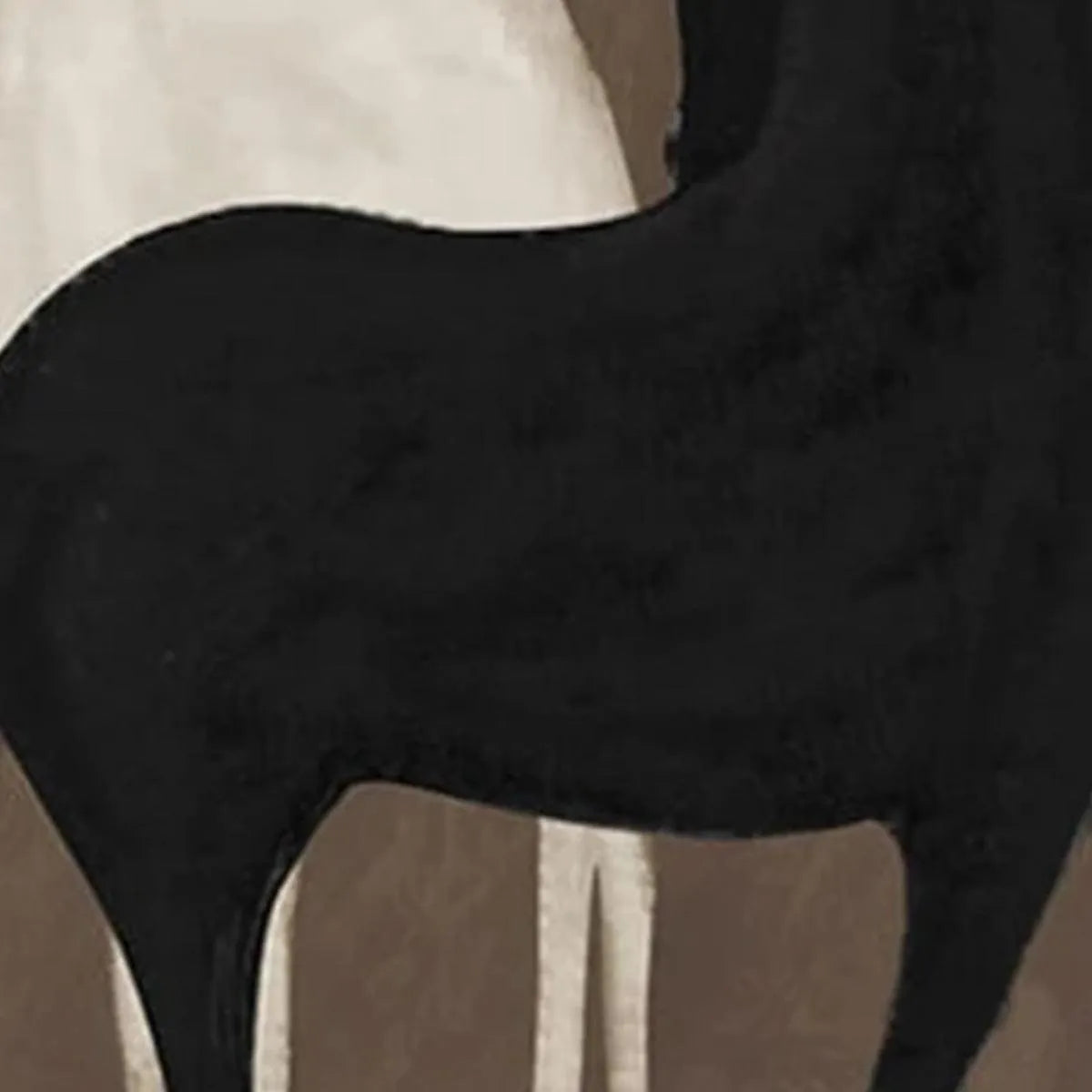 TWO HORSES ON BROWN: Minimalist Horse Painting, Vertical Wall Art