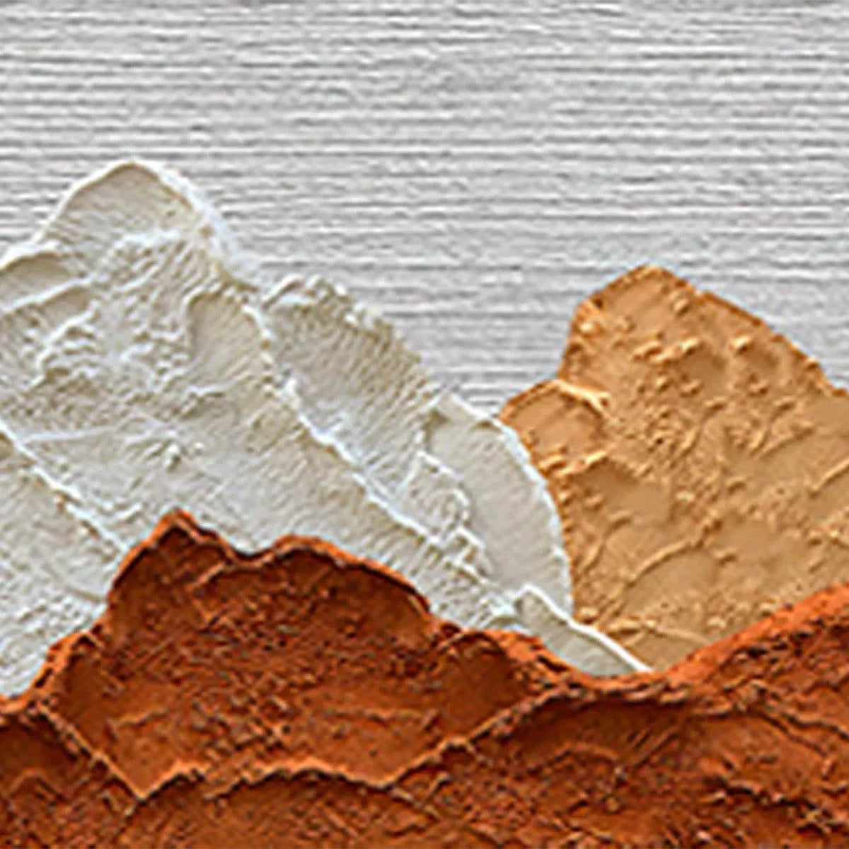 MOUNTAIN PEAKS: Textured Mountain Range Painting in Brown and White