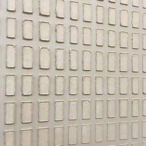Textured Beige Grid Set by Javier Ramirez: Minimalist beige textured art for modern home decor.