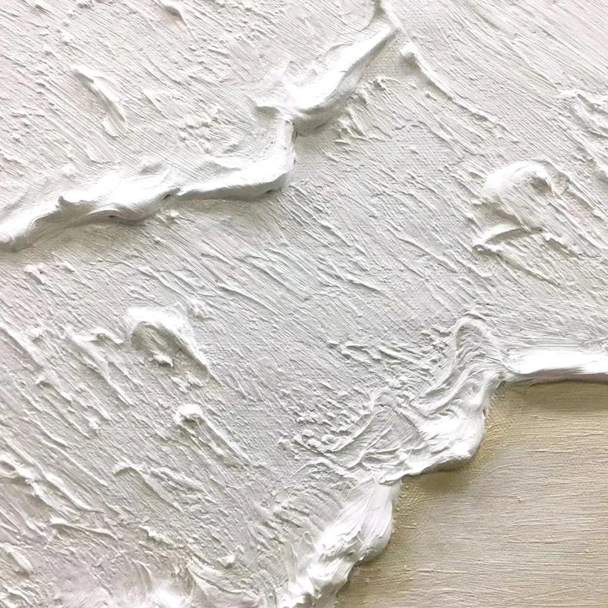 WHITE WAVE: Textured Minimalist Coastal Abstract Painting in White and Beige