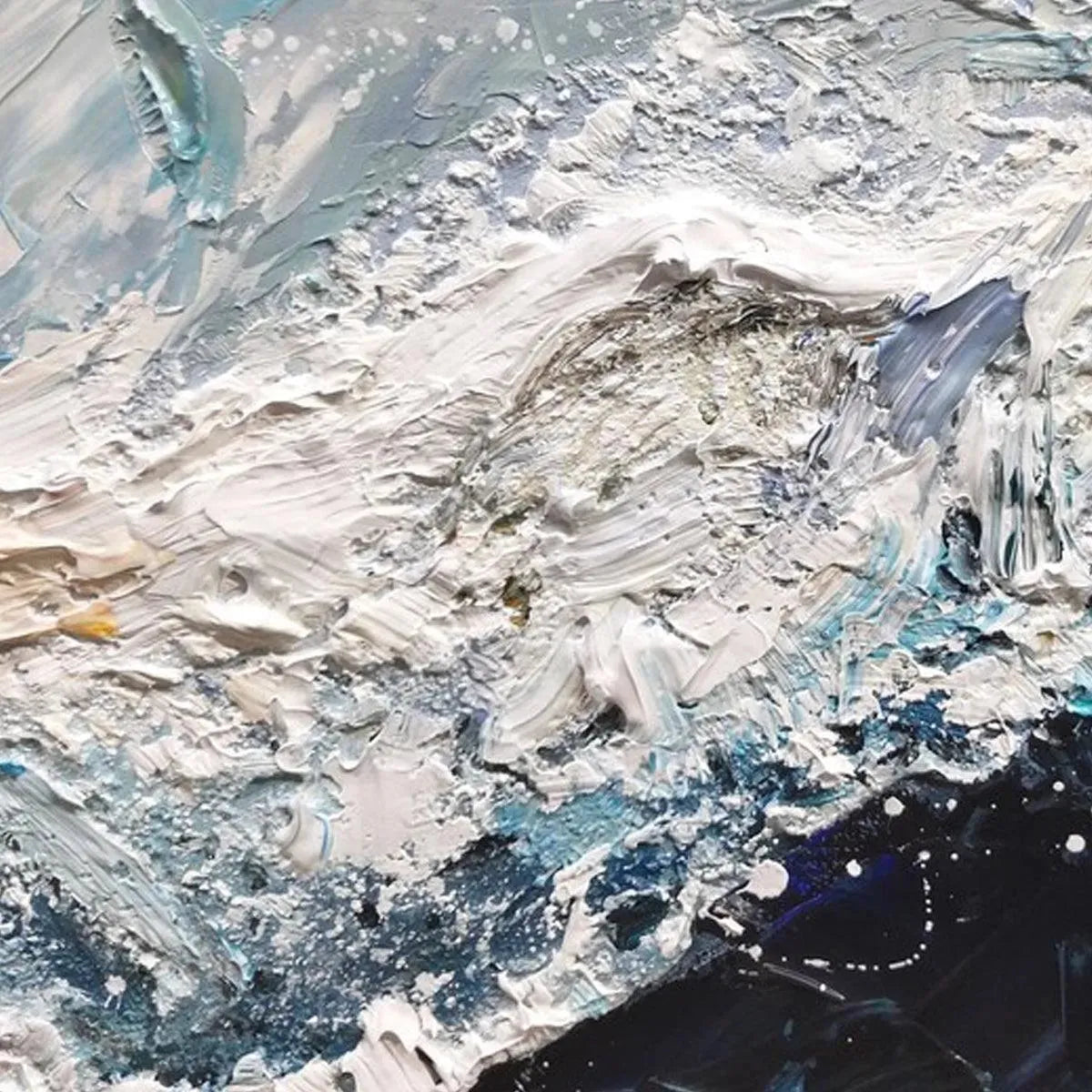 Frozen Motion | Abstract Teal & White Waterscape