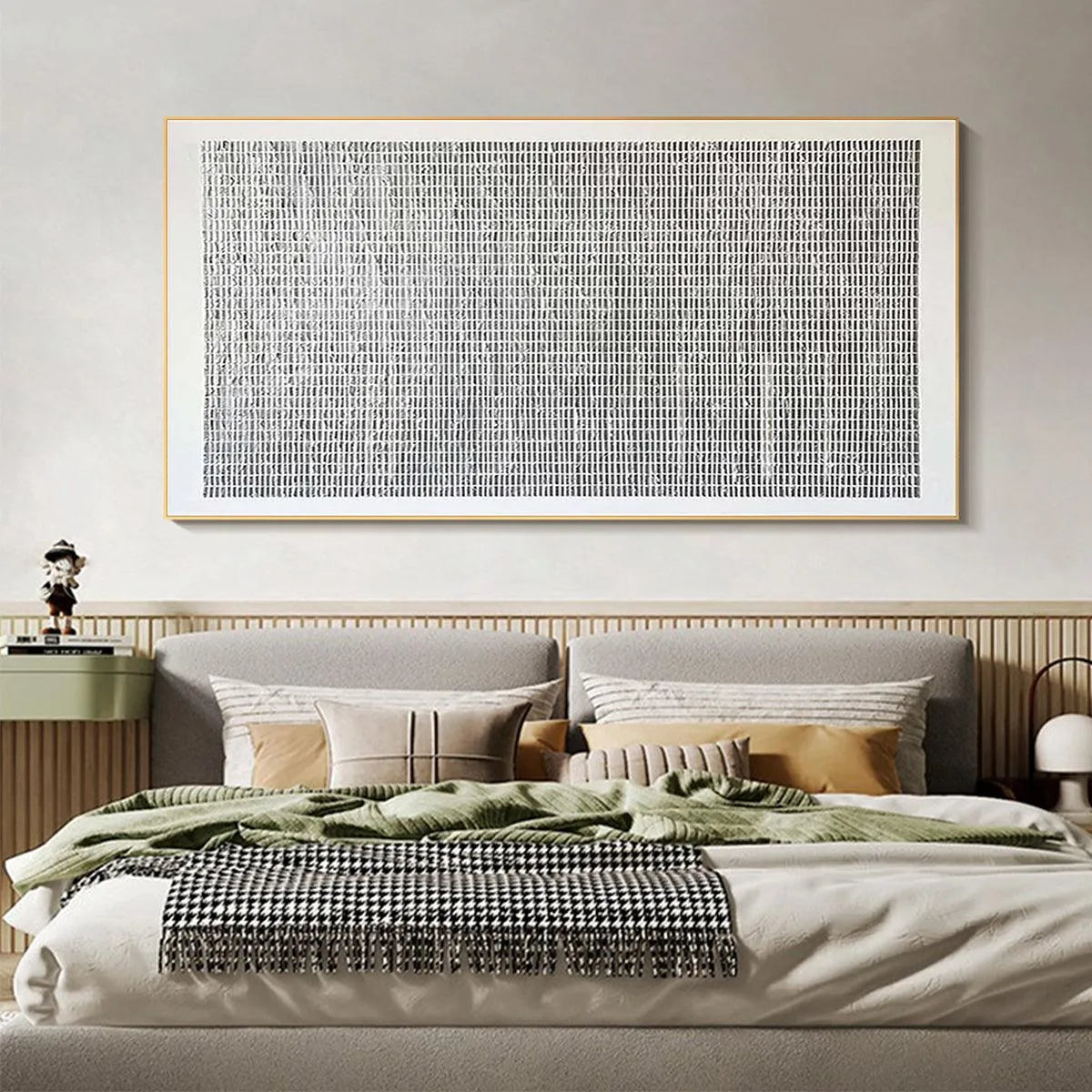 WOVEN TEXTURE: Minimalist Textured Painting in Grey and White