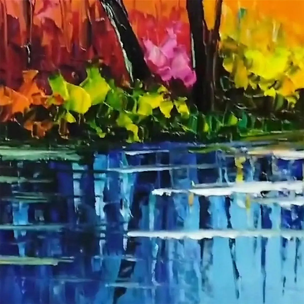 Colorful Landscape Oil Painting | Original Impasto Wall Art