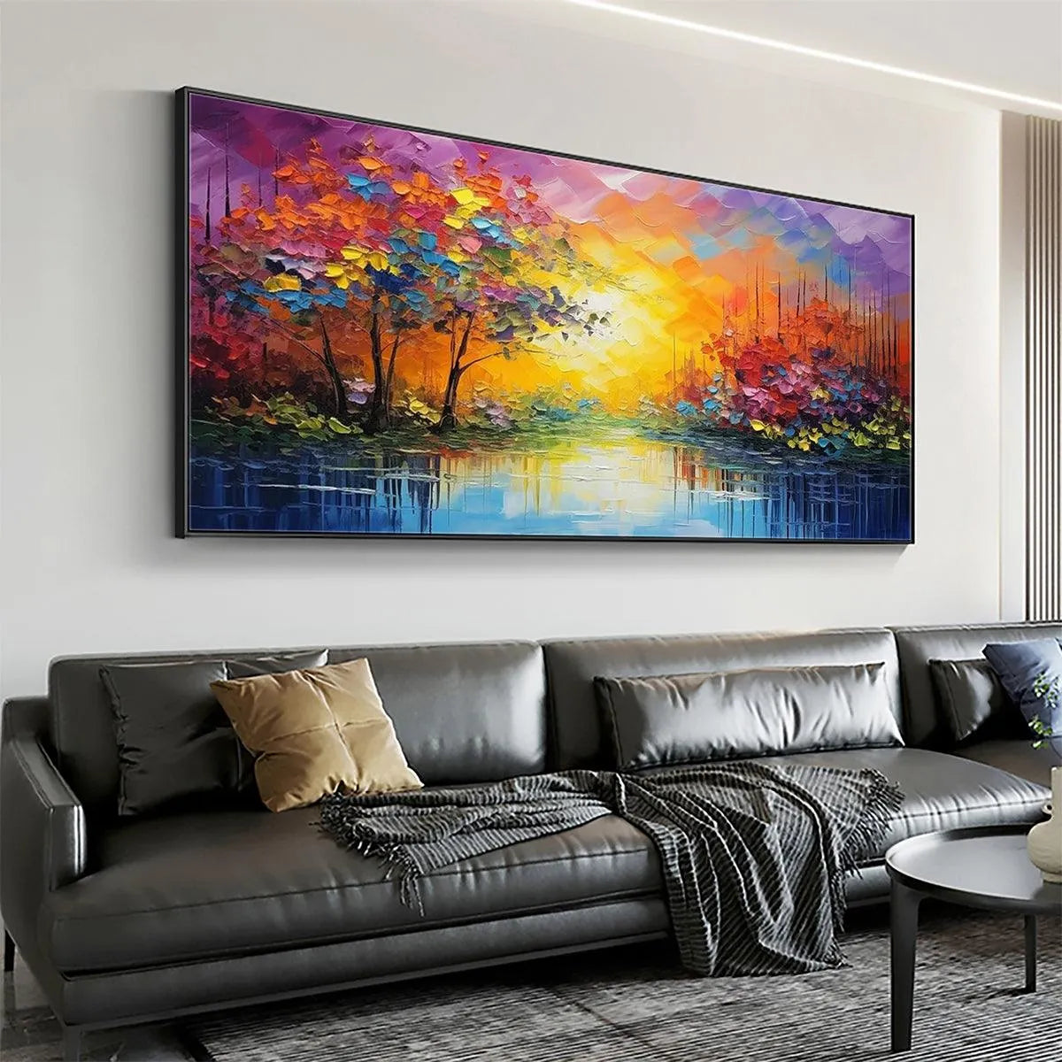 ENCHANTED RIVERVIEW: Colorful Landscape Painting