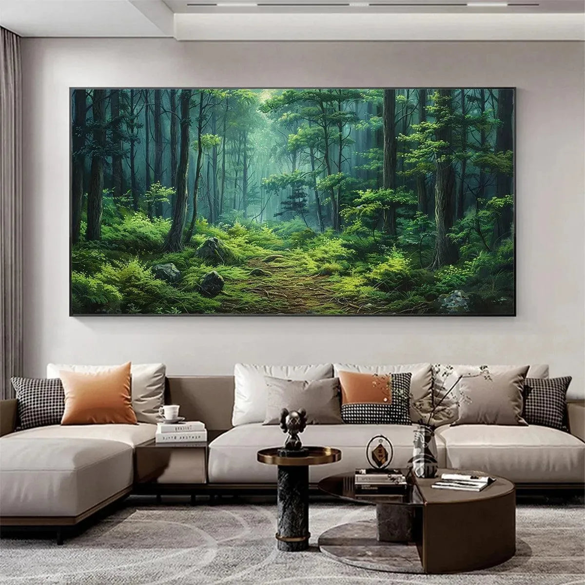 Forest Path Oil Painting | Modern Landscape Wall Art – MontCarta