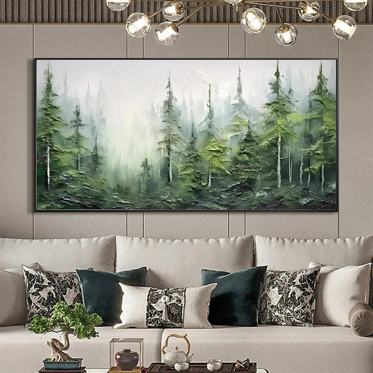 EMERALD FOREST: Textured Atmospheric Forest Landscape Painting